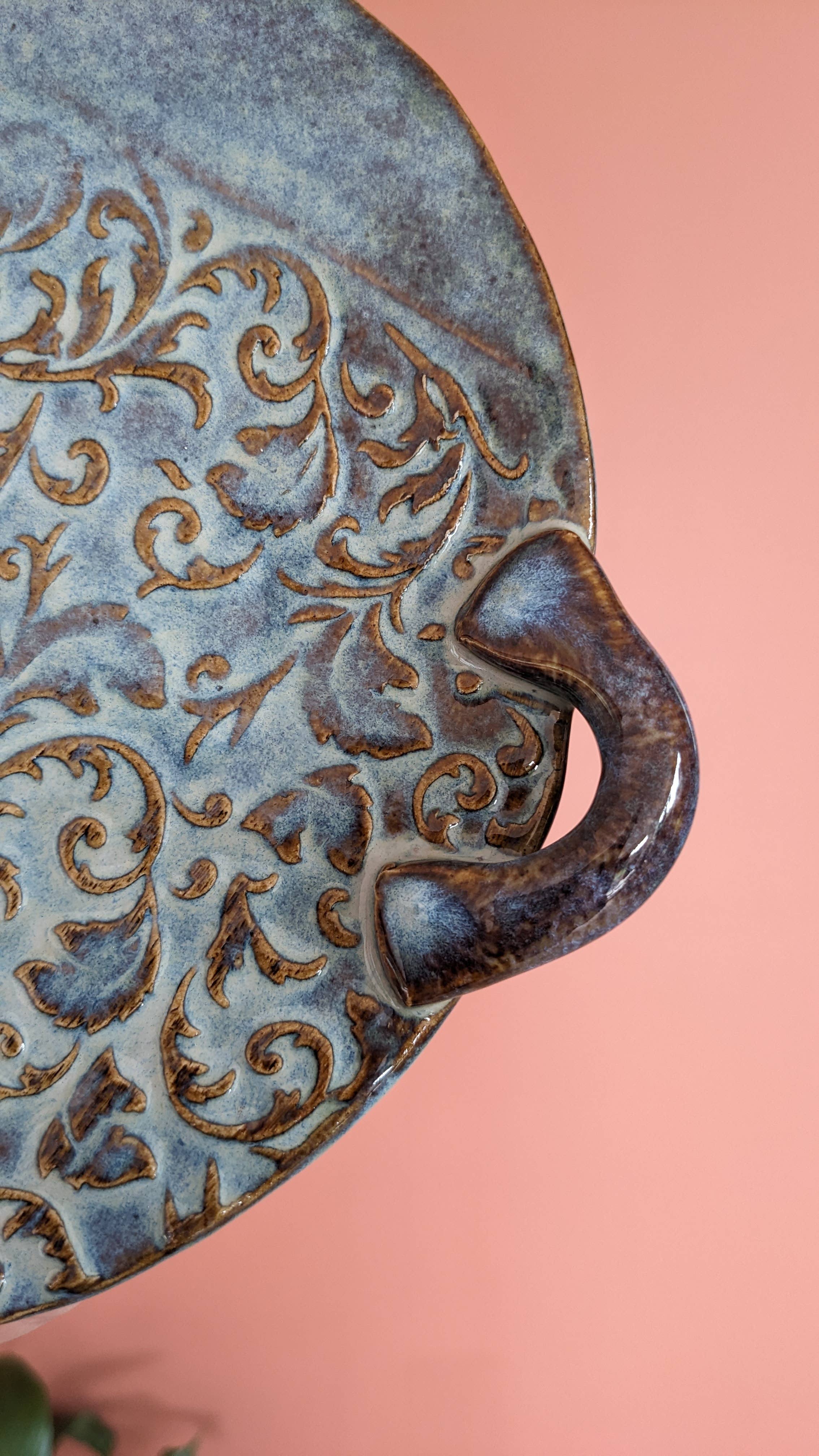 LES POTERIES DE SHAKTI - Wholesale Decorative Plate/Dish/Bowl - “Midnight Blue” Oval Stoneware Dish2