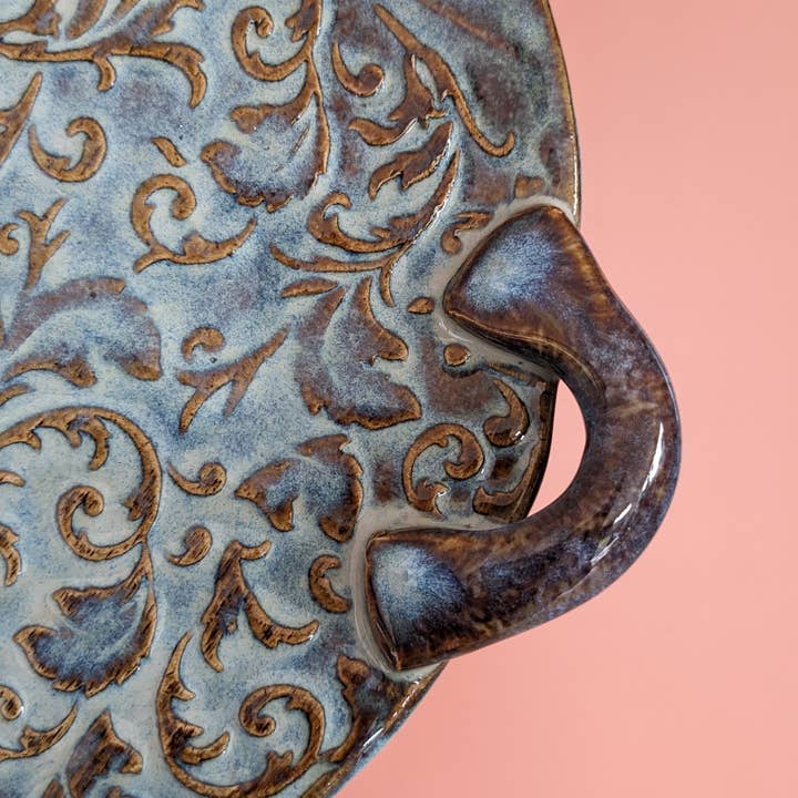 LES POTERIES DE SHAKTI - Wholesale Decorative Plate/Dish/Bowl - “Midnight Blue” Oval Stoneware Dish2