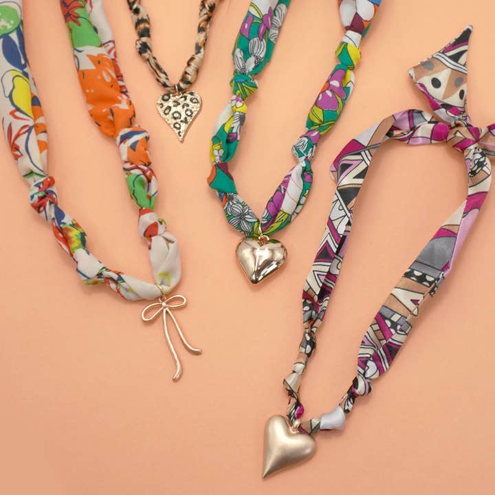JOSSLYN by wall to wall - Wholesale Scarf - Women's - HANDMADE SCARF CHARM NECKLACE | 80N91790