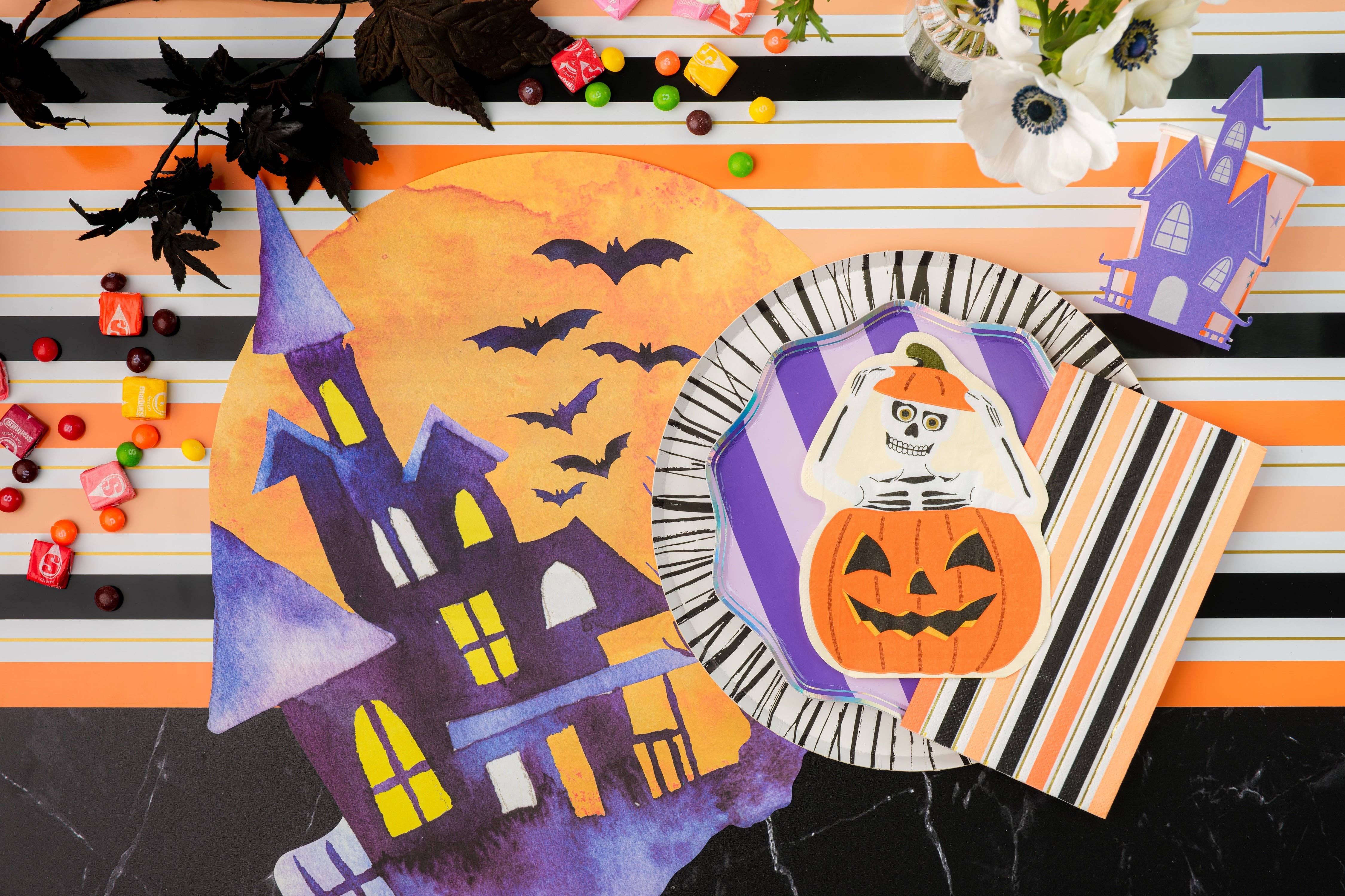 Gatherings by Curated Paperie - Wholesale Disposable Table Cover/Runner - Halloween Stripe Paper Table Runner3
