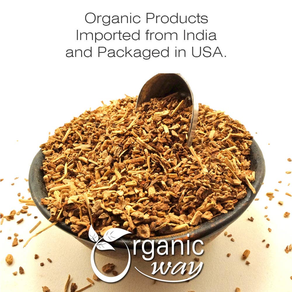 Organic Way LLC - Wholesale Loose Tea - Sarsaparilla/Anantamul Root (Hemidesmus indicus) Cut & Sifted - Herbal Tea | USDA & Kosher Certified | Vegan, Non GMO & Gluten Free | Resealable Bag | 100% Raw from India1