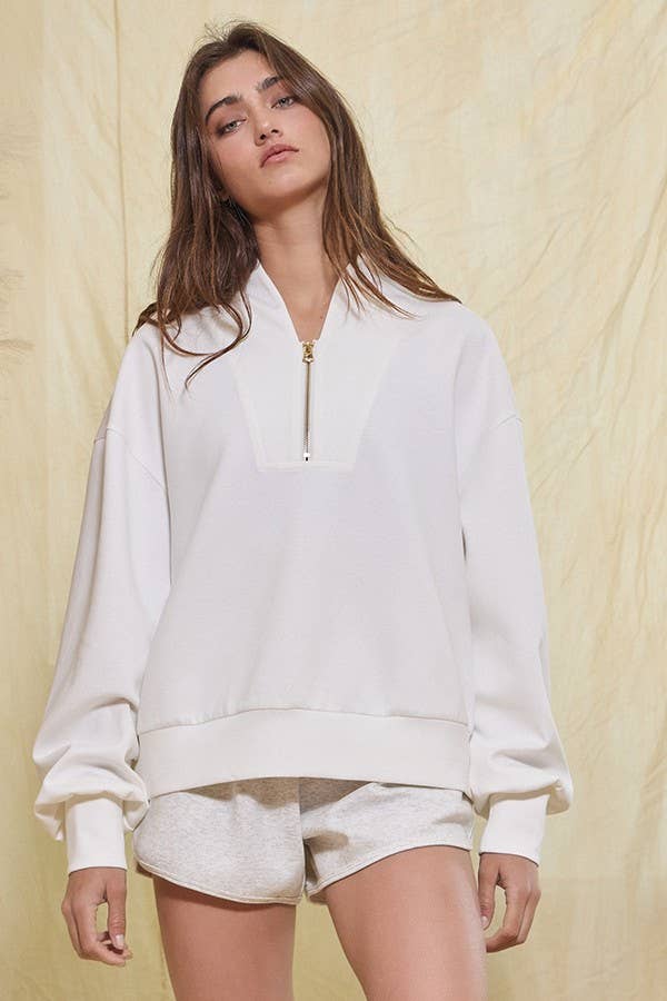 BUCKETLIST INC - Wholesale Sweatshirt - Women's - IT2154 Half Zip-up Scuba Sweatshirts43