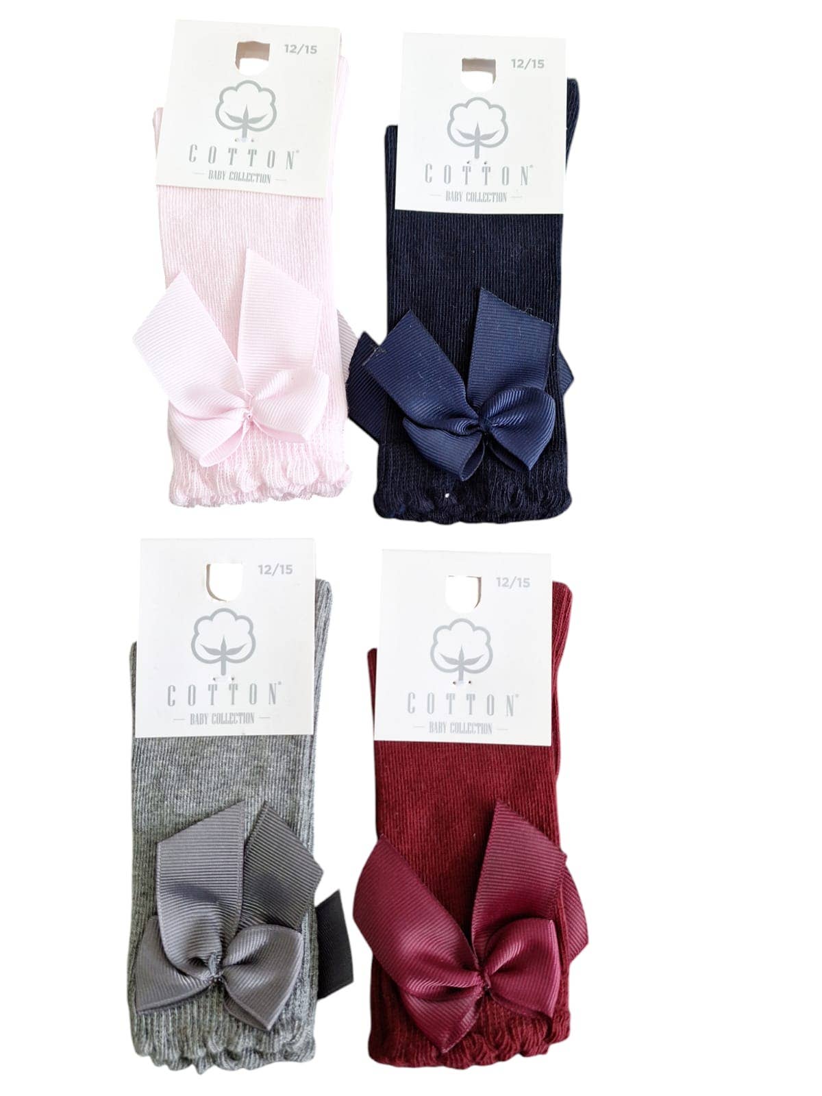 Cotton Socks - Wholesale Socks - Baby - MA101 HIGH SOCK CHILD WITH GROSGRAIN BOW 100% COTTON7