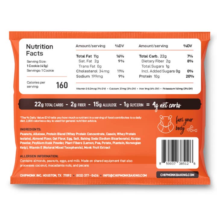 ChipMonk Baking - Wholesale Cookie - Peanut Butter Protein Cookie