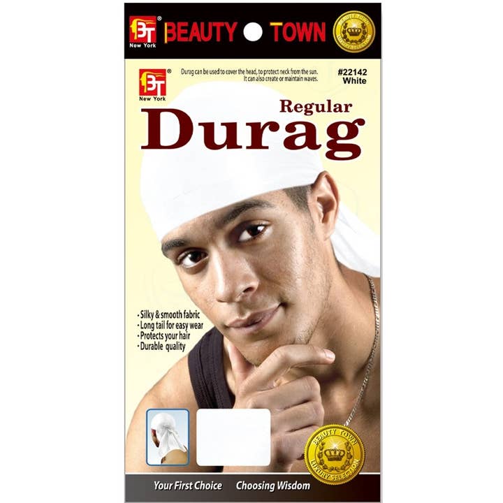 MI Hair Distribution - Wholesale Durag/Wave Cap - Unisex - REGULAR DURAG (WHITE)