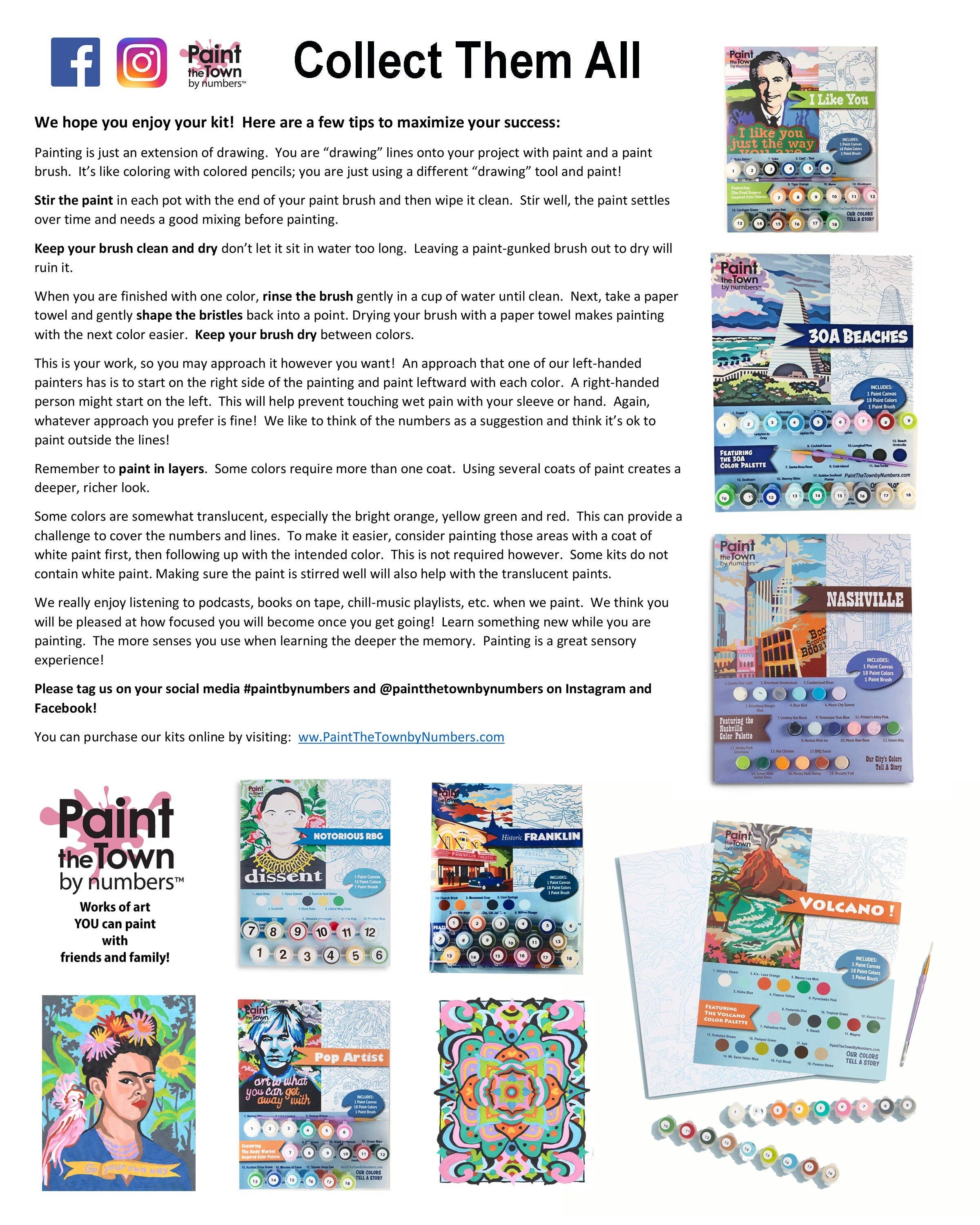 Paint the Town by Numbers – wholesale DIY craft kit – Succulents Paint by Number Kit ~ 8”x10” ~ Chinoiserie5