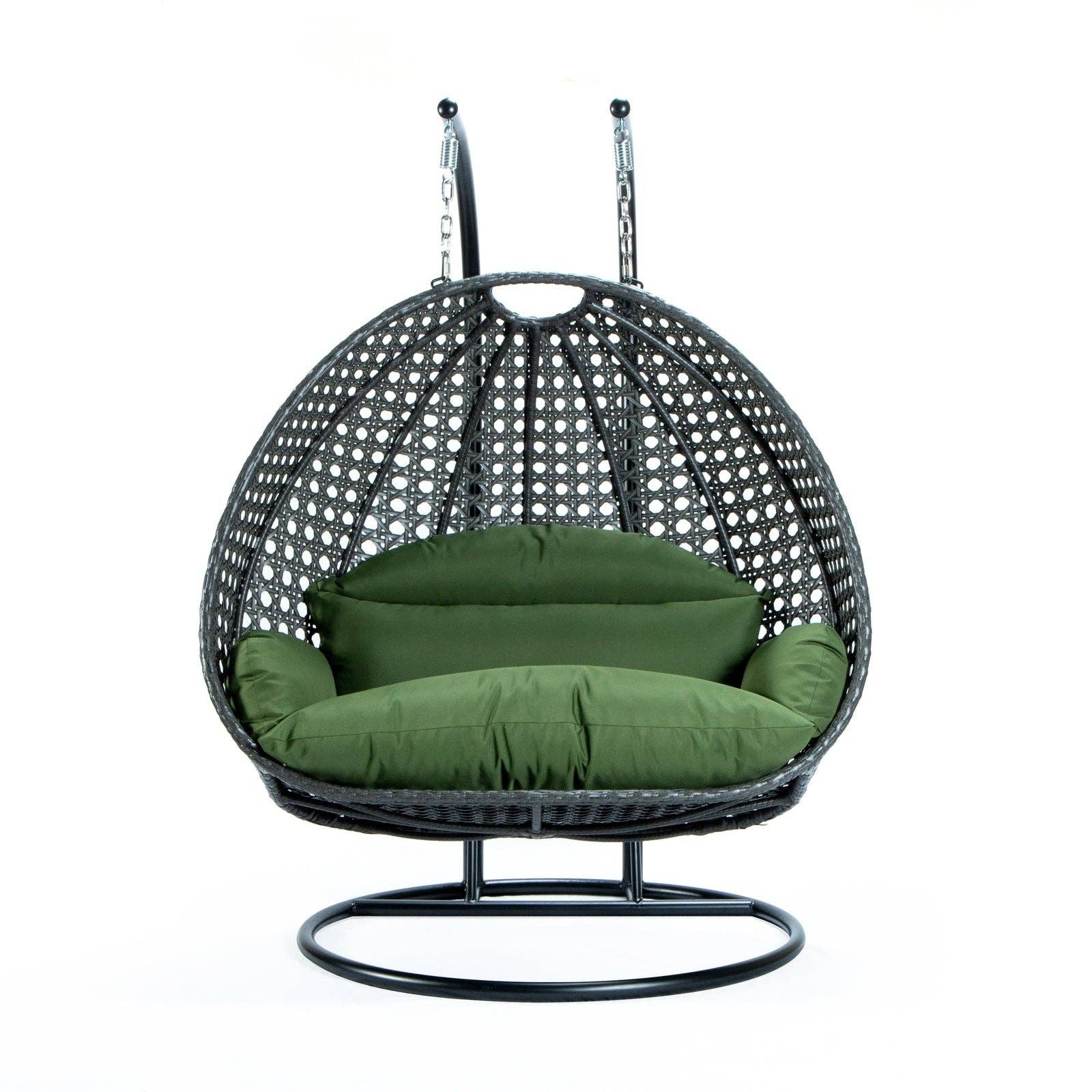 LeisureMod - Wholesale Egg Chair - Modern Charcoal Wicker Hanging Double Seater Egg Swing Chair50