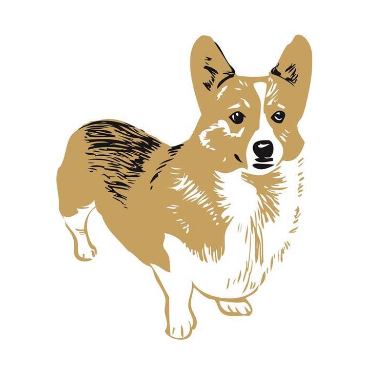 RAN-72 Welsh Corgi Greeting Card for wholesale by Rigel Paper