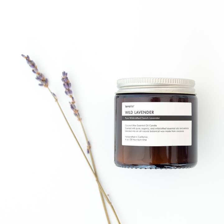 Terralite - Wholesale Jar/Filled Candle - WILD LAVENDER - essential oil candle