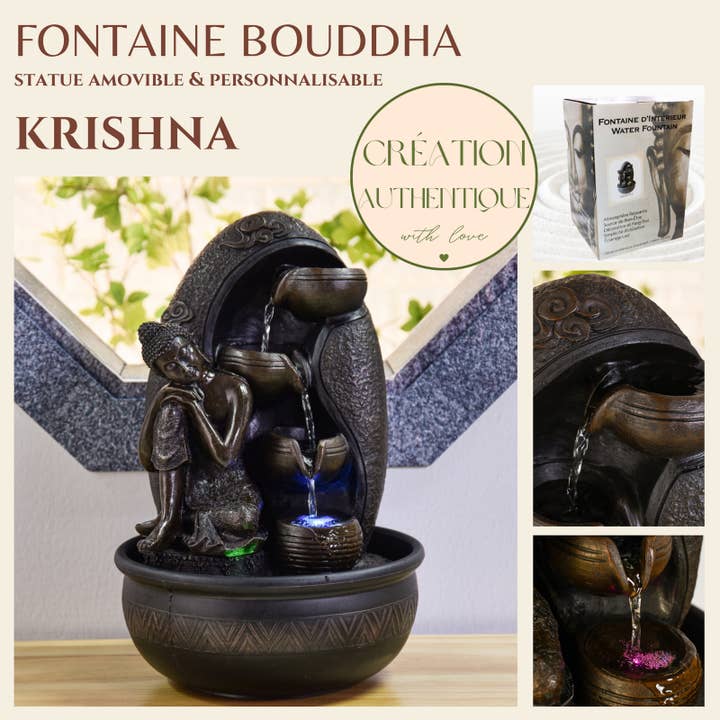 Zen'Arôme – wholesale Decorative tabletop object – Buddha Krishna Fountain Gift Idea Zen Atmosphere Decor1