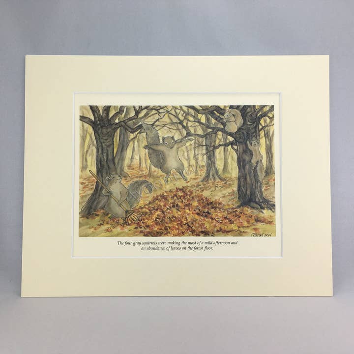 #2326 - Leaf Pile Print for wholesale by Woodfield Press
