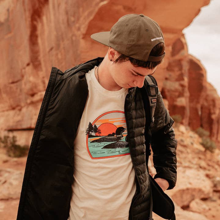 Natural Retro Common Loon T-Shirt for wholesale on Faire