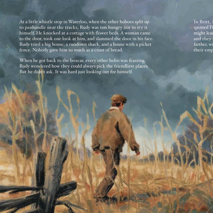 Sleeping Bear Press - Wholesale Historical Fiction - Rudy Rides the Rails: A Depression Era Story Picture Book2