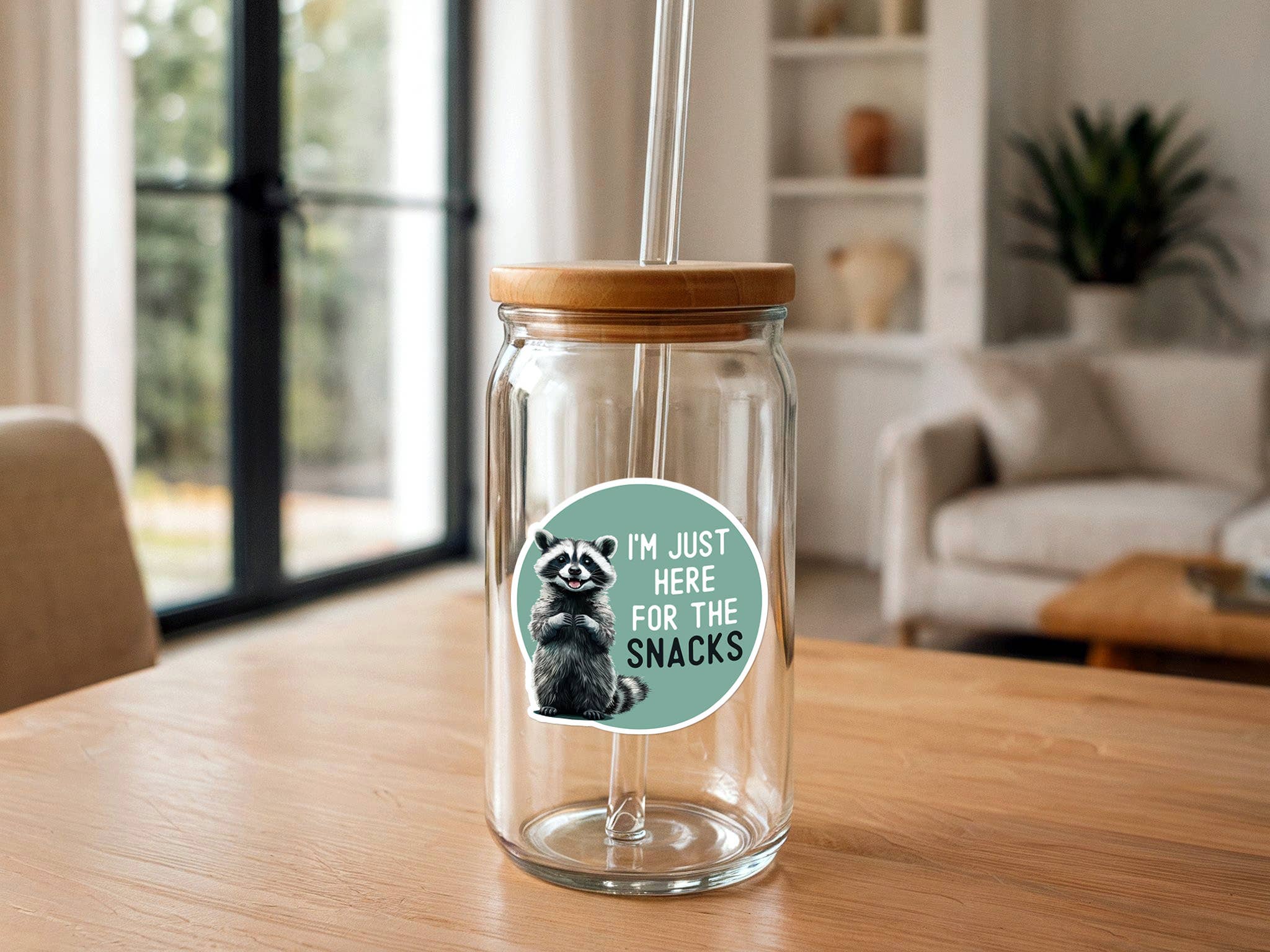 Missional Merch - Wholesale Sticker - I'm Just Here For the Snacks | Funny Raccoon Sticker2