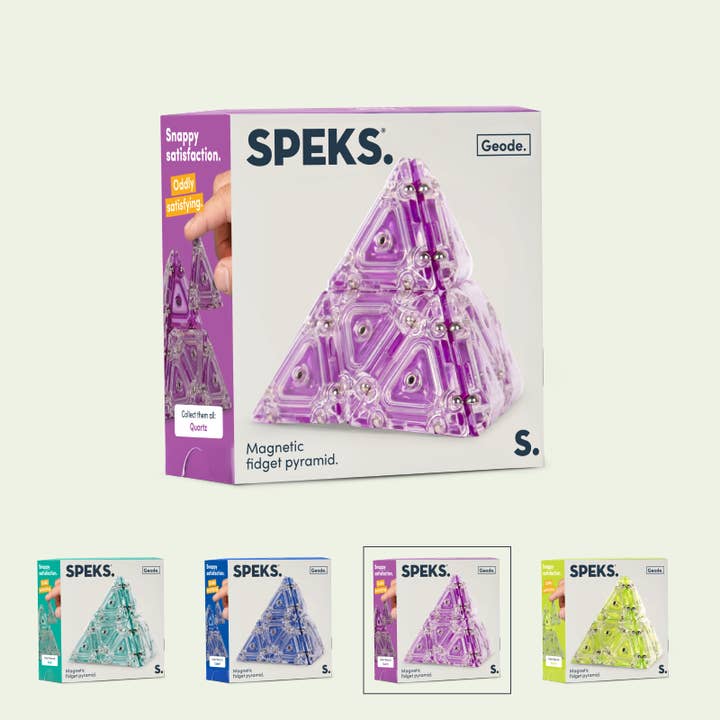 Speks - Wholesale Fidget Toy - Kids - Geode Pyramid Single Color Case Pack6
