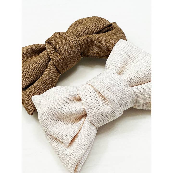 MIX COLOR Neutral Tone Double Layer Linen Bow for wholesale on Faire2