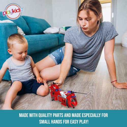 The Toy Group - Wholesale Toy Plane - Kids - Playkidz 17" Rescue Helicopter Toy with Lights & Sounds5