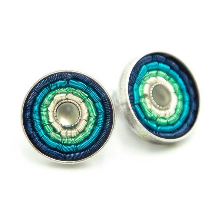 Boucle d'oreille antique indienne 04 boucles d'oreilles colorées pour la vente par Sergio Engel jewellery