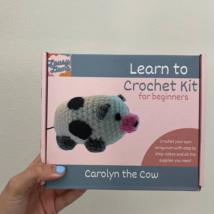 Lousy Llama Creations - Wholesale Knitting/Crochet Supplies - Learn to Crochet Beginner Cow Crochet Kit0