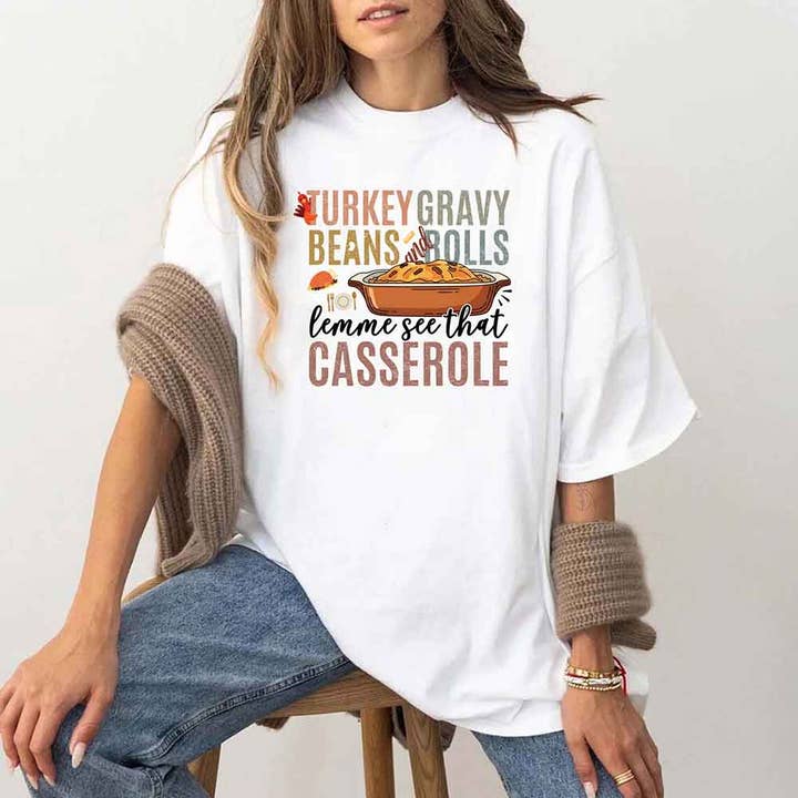 Dinde Sauce Haricots & Petits Pains T-shirt – Tee Drôle de Thanksgiving pour la vente par Adorb Custom Tees