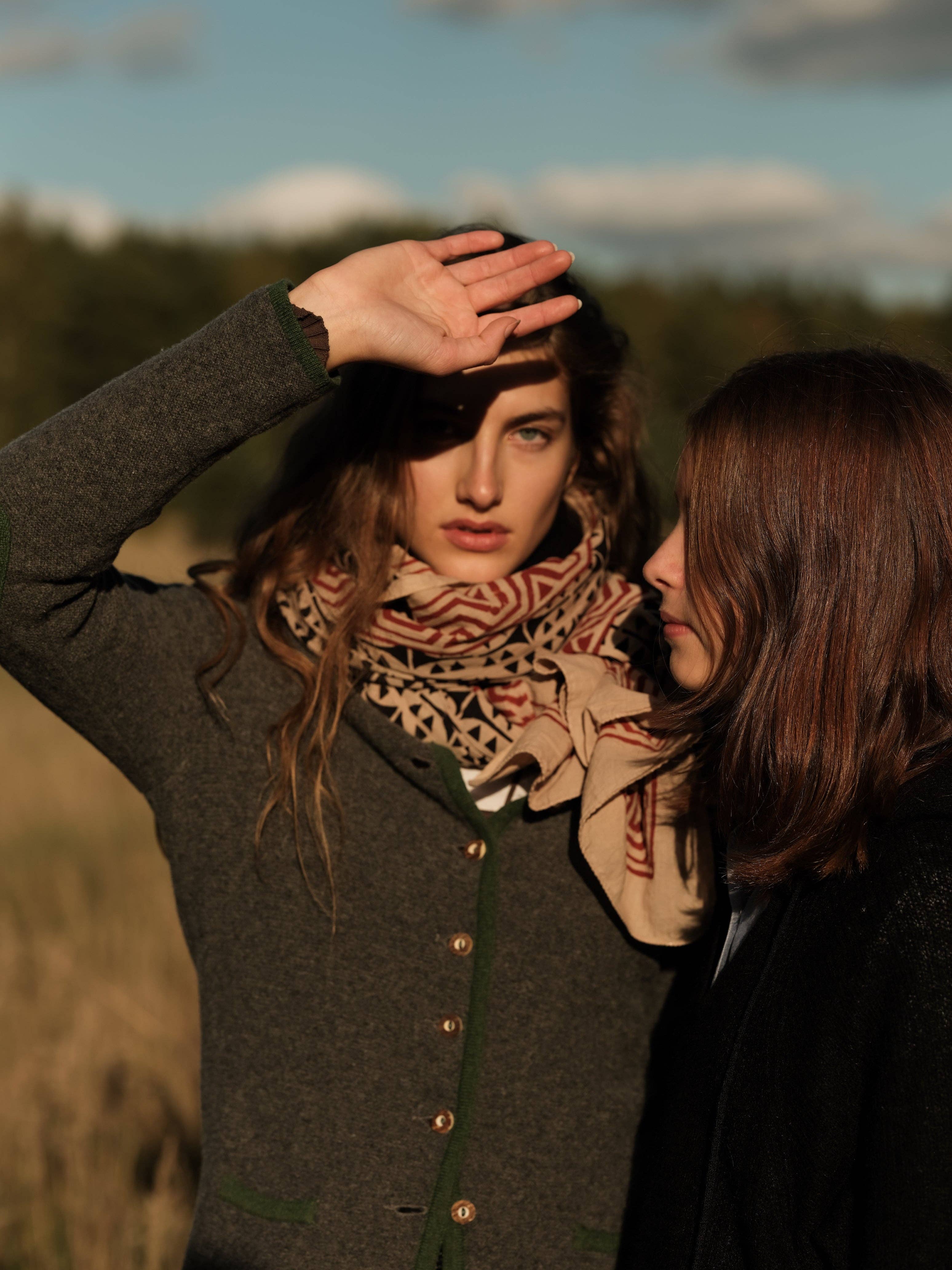 WAYDA - Wholesale Scarf - Women's - NEUE INDIEN BOHO SCHAL HANDGEFERTIGTER BLOCKDRUCK: BLAUES GEORGIEN MIT GEWEBTEM RAND4