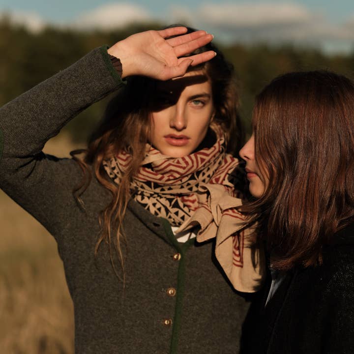 WAYDA - Wholesale Scarf - Women's - NEUE INDIEN BOHO SCHAL HANDGEFERTIGTER BLOCKDRUCK: BLAUES GEORGIEN MIT GEWEBTEM RAND4