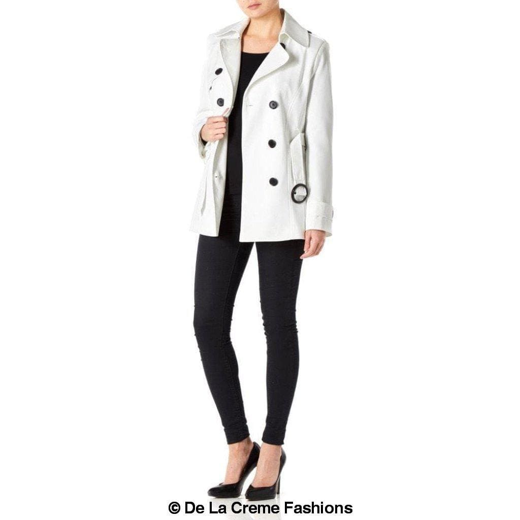 De La Creme Fashions – Großhandel Mantel - Damen – Damen Frühjahr/Sommer Zweireiher Kurzmantel mit Gürtel10