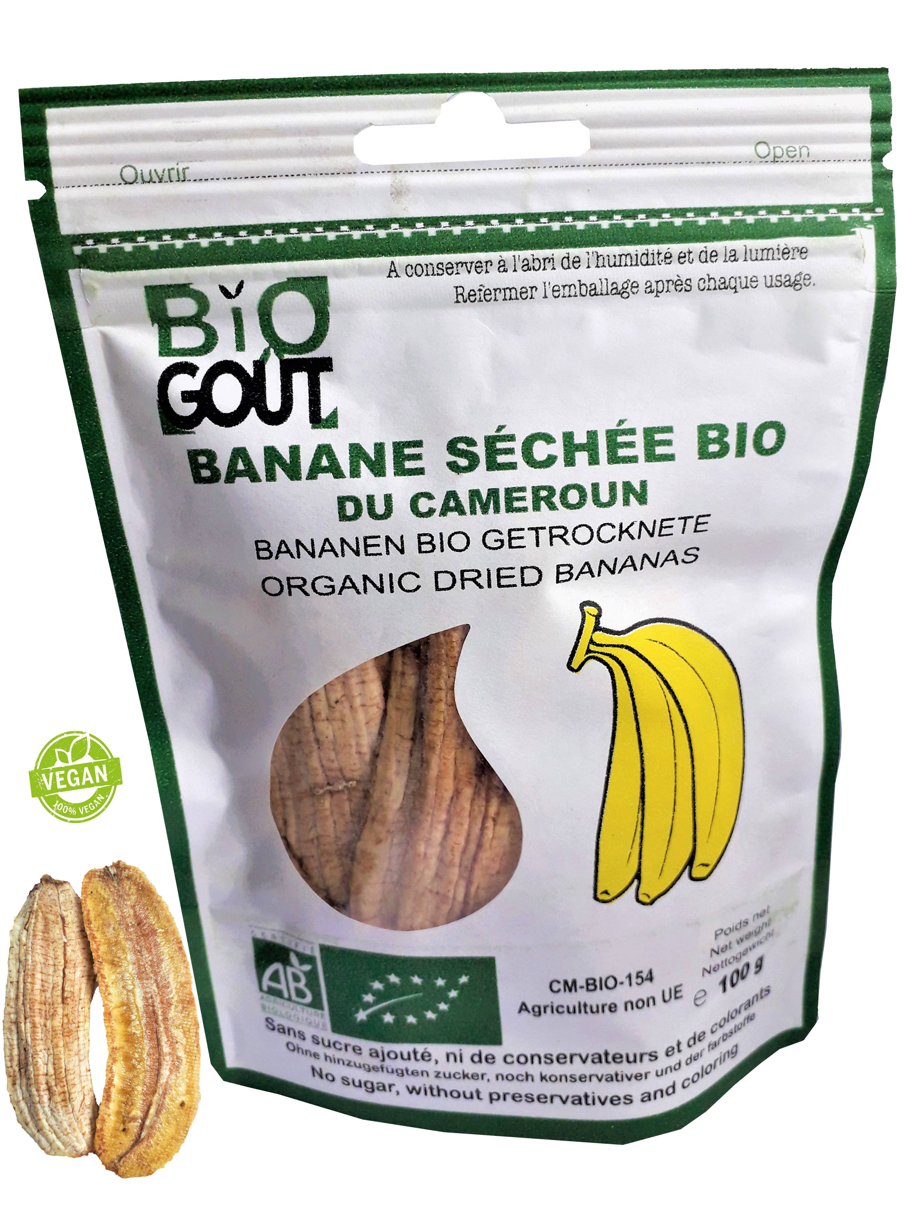 BIOGOUT - Venta al por mayor Fruta deshidratada - Plátano seco orgánico, sin azúcar añadido, sin conservantes -3