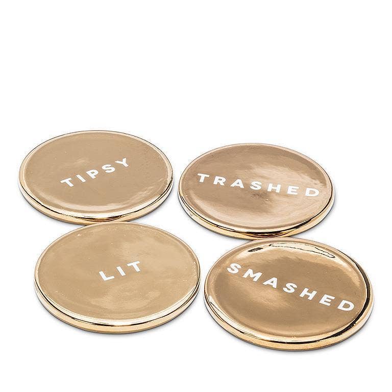 Abbott - Wholesale Coasters - S/4 Drunk Expressions Coasters-4"D1