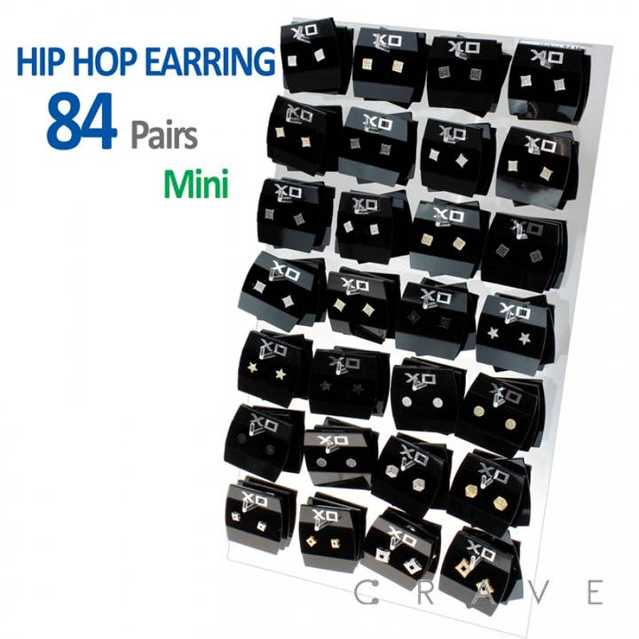 84PCS OF ASSORTED HIP HOP EARRING PANEL INSERTS for wholesale by CRAVE BODY JEWELRY