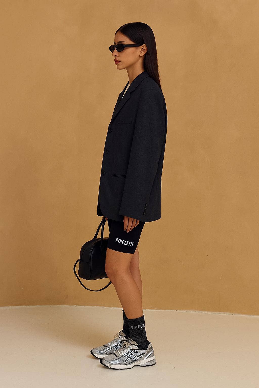 ChoO - Wholesale Socks - Women's - "Pipelette" Black Glitter Socks2