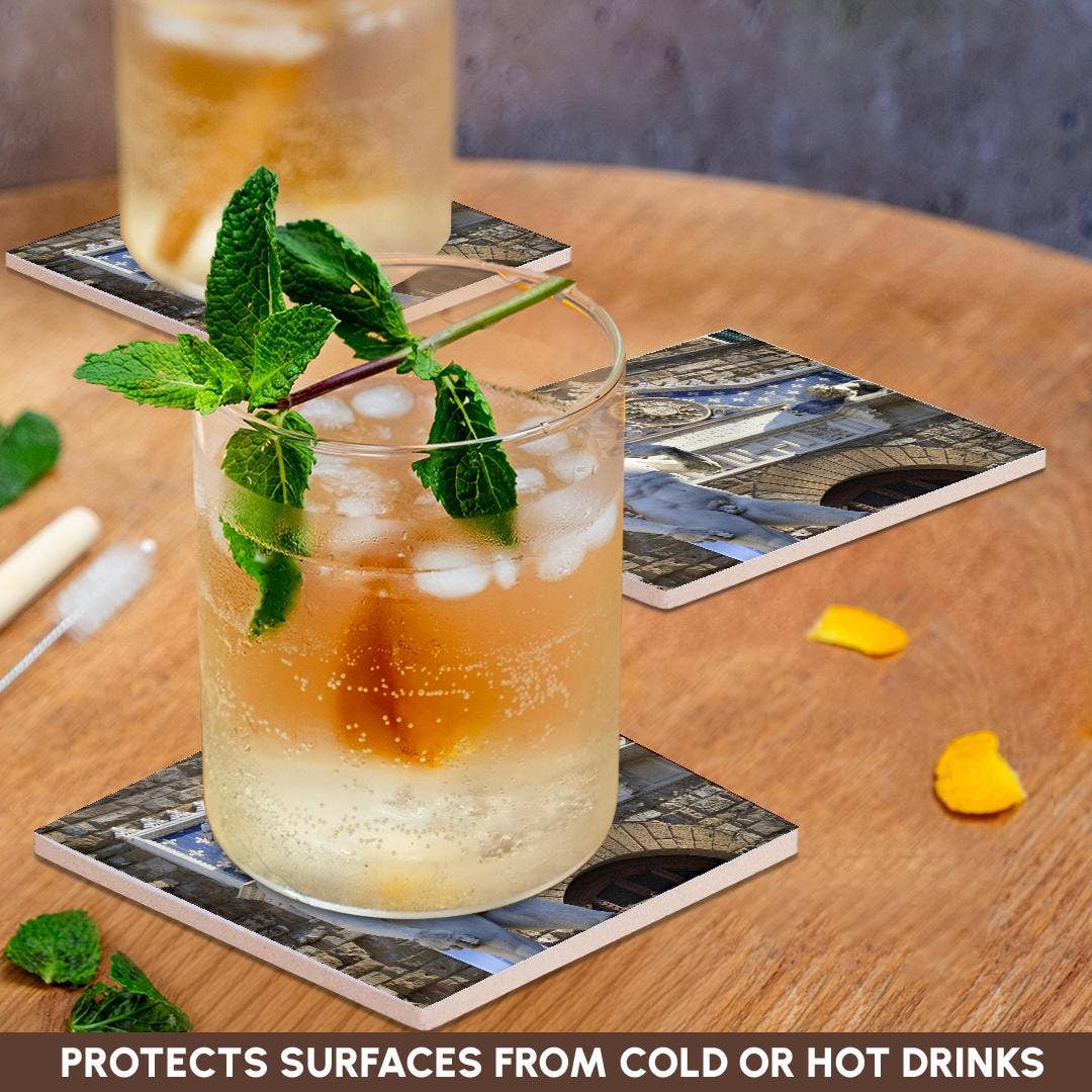 3dRose – wholesale Underlägg – 3dRose, Italien, Florens. Replika av David., Glasunderlägg2