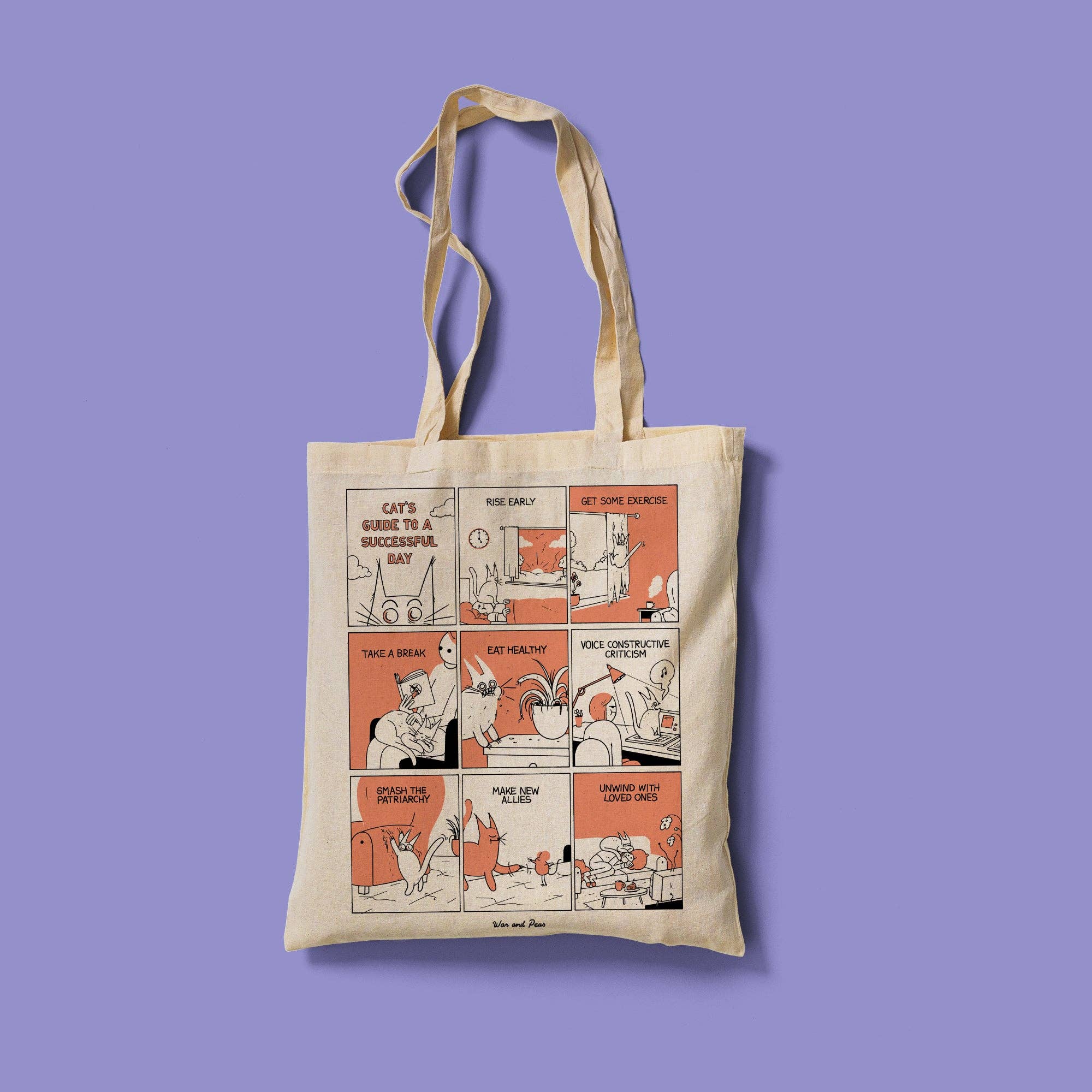 War and Peas - Wholesale Tote Bag - Unisex - Cat's Guide Organic Tote Bag1