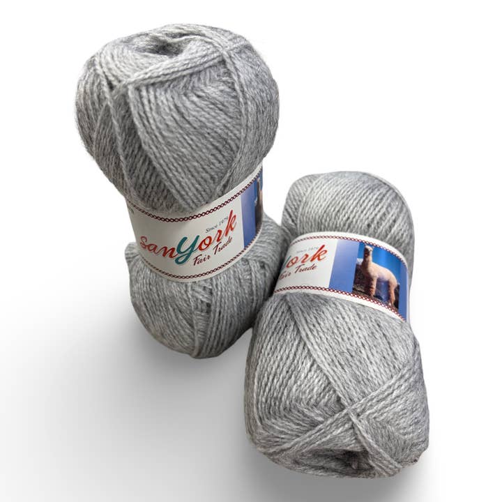 Sanyork Fair Trade – Großhandel Garn – Natürliche Wolle 100% Alpaka Stränge Silber Grau 110 Yards Stricken