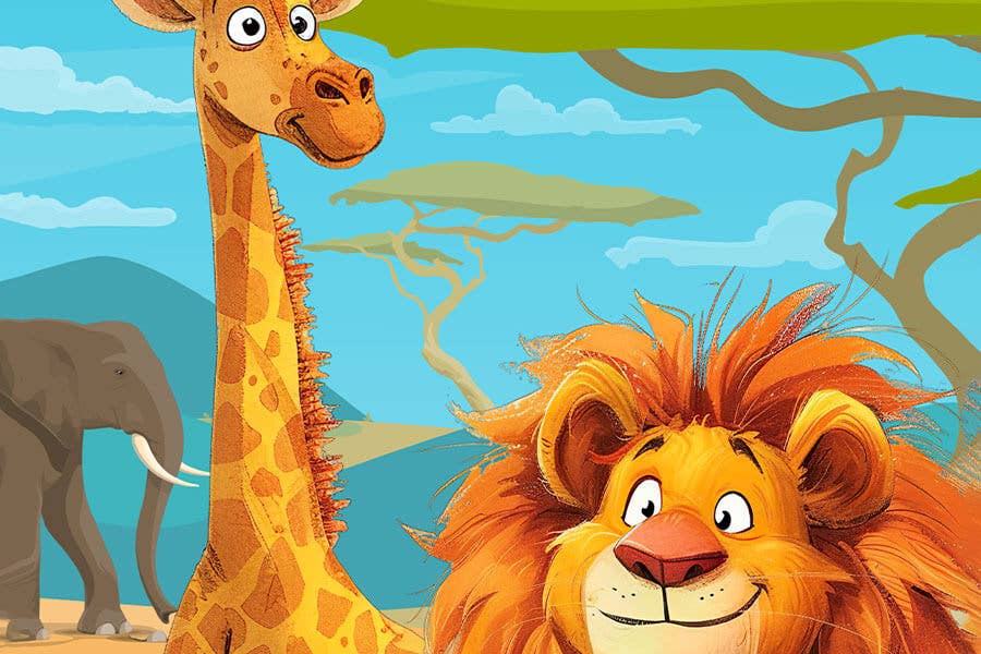 Micro Puzzles - Venta al por mayor Puzle - Niños - Alto y orgulloso - León Jirafa Elefante Zoo Safari África1