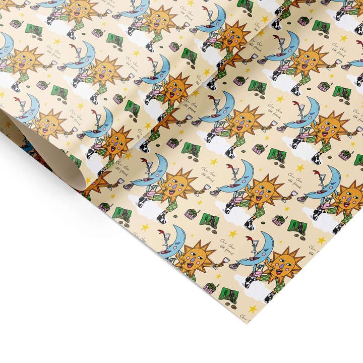 Gift wrap - Chin Chin old friend for wholesale by Eat the Moon | Greeting cards and stationery