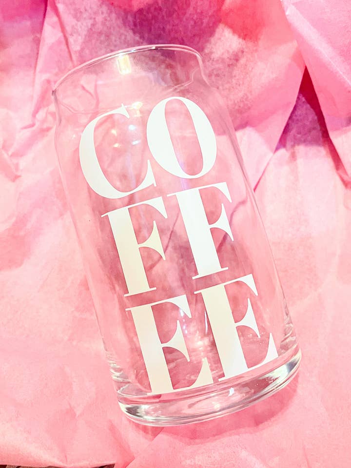 COFFEE Beer Can Glass for wholesale by Girlhood Company LLC