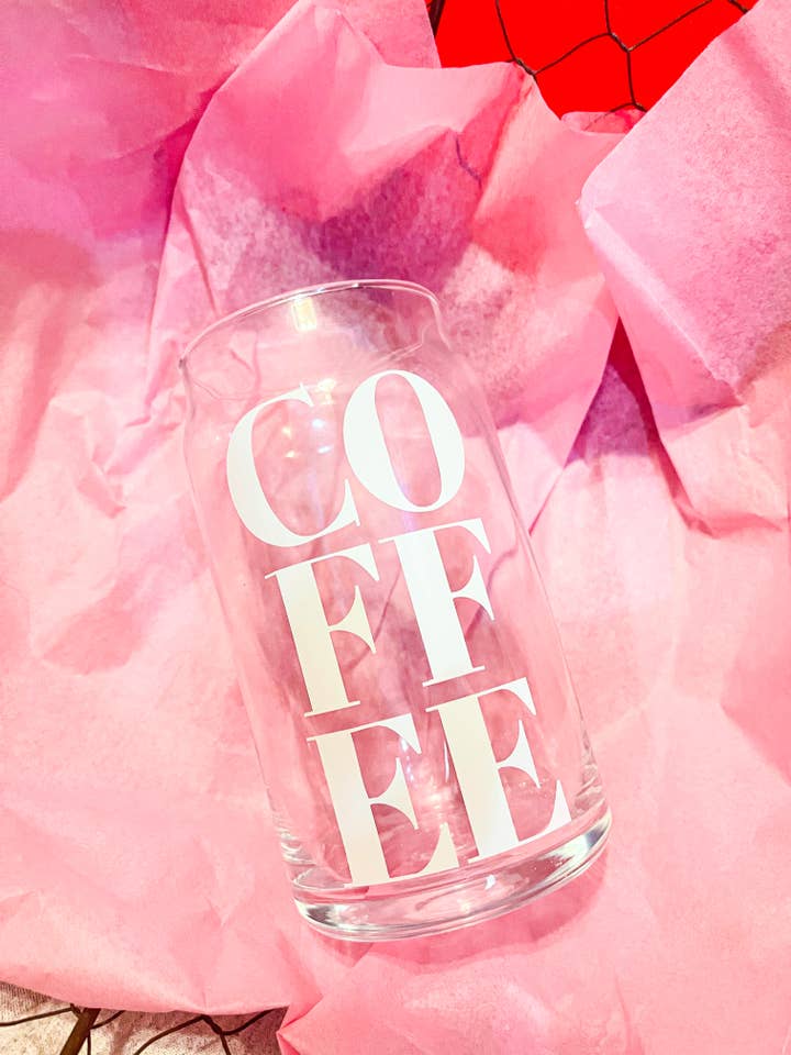 COFFEE Beer Can Glass for wholesale by Girlhood Company LLC