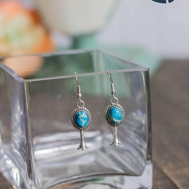 Cheekys Brand - Wholesale Dangle Earrings - The Callahan Squash Blossom Earrings Mosaic Turquoises1