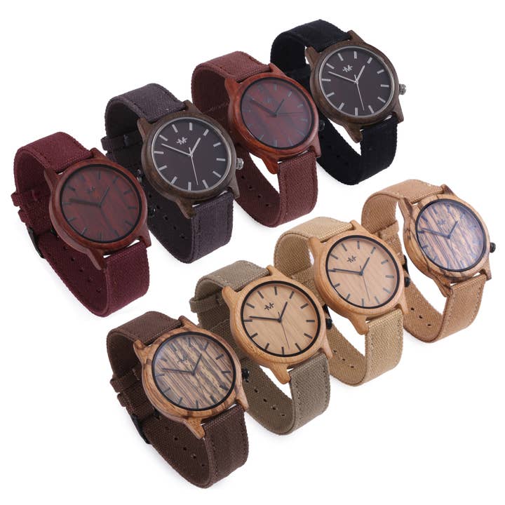 Mio Marino – wholesale Wrist watch – Men's – Webbed Brolly Wooden Wrist Watch