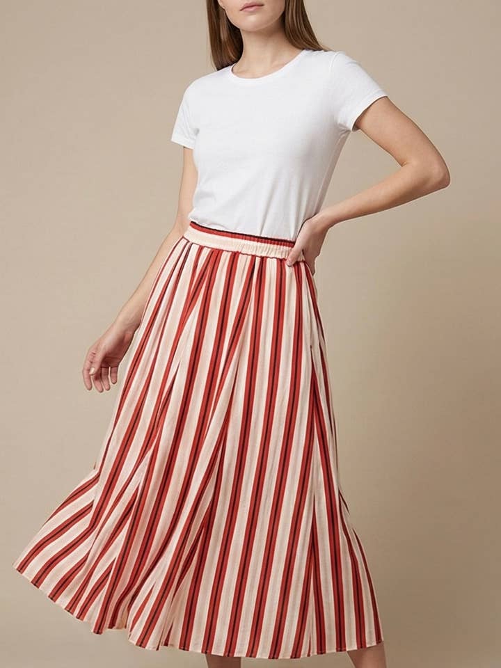 16748 falda larga estampada para venta al por mayor de Lilie Rose