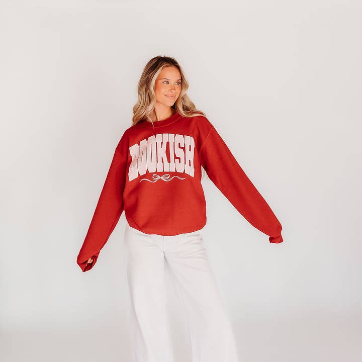 Boglig lyserød/hvid sweatshirt til kvinder for engroshandel hos The Babe Co.