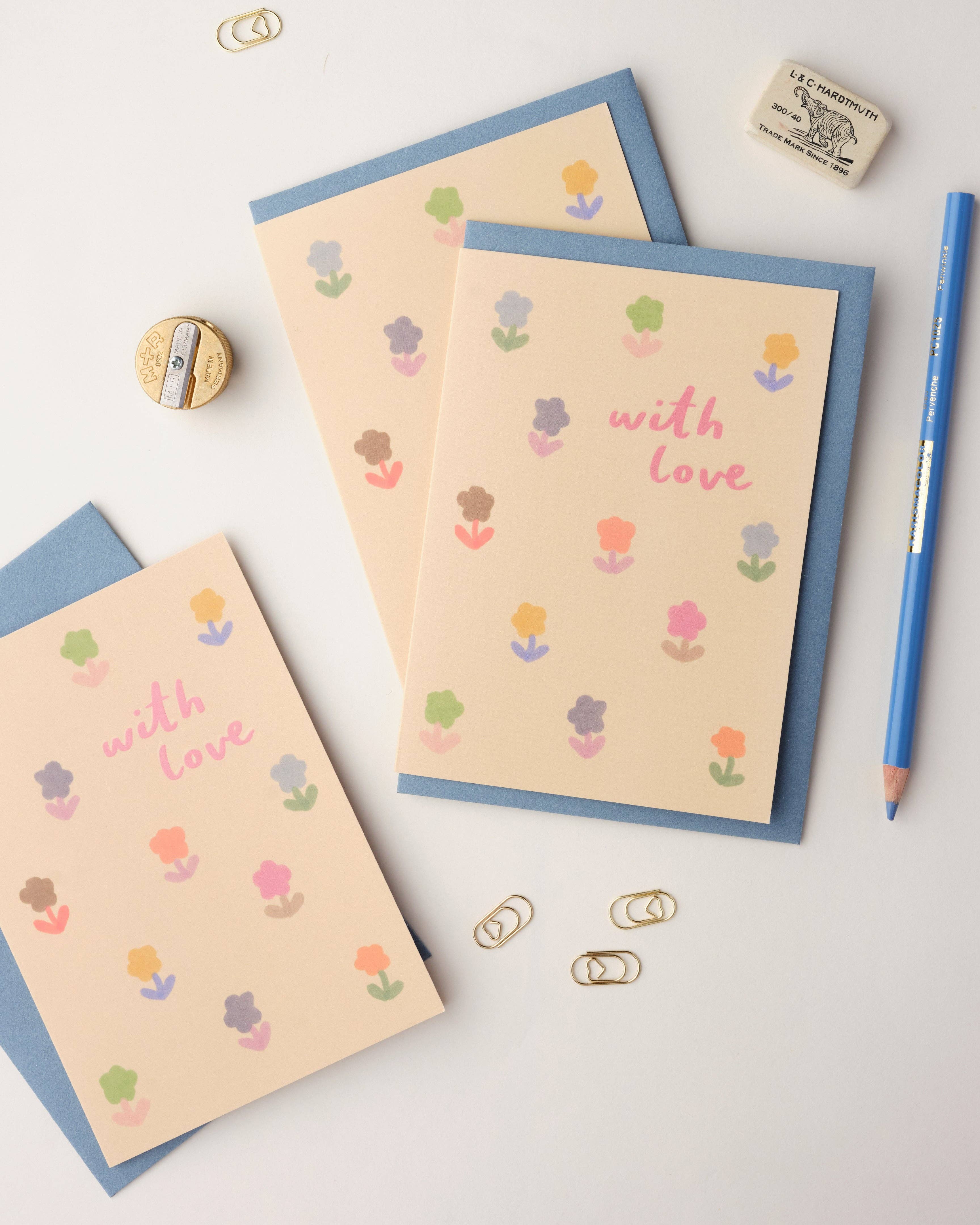 Claire Paul - Vendita all'ingrosso Biglietti d'amore - Biglietto di Auguri Floreale Con Amore1