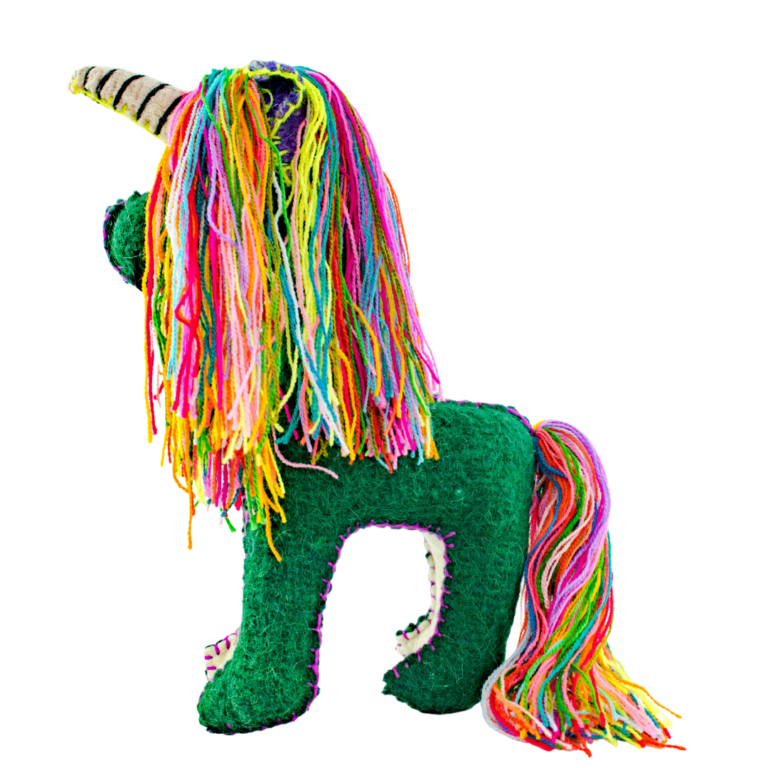 Lumily – wholesale Decorative tabletop object – Lily the Unicorn: Repurposed Wool Boho Decor - Mexico6