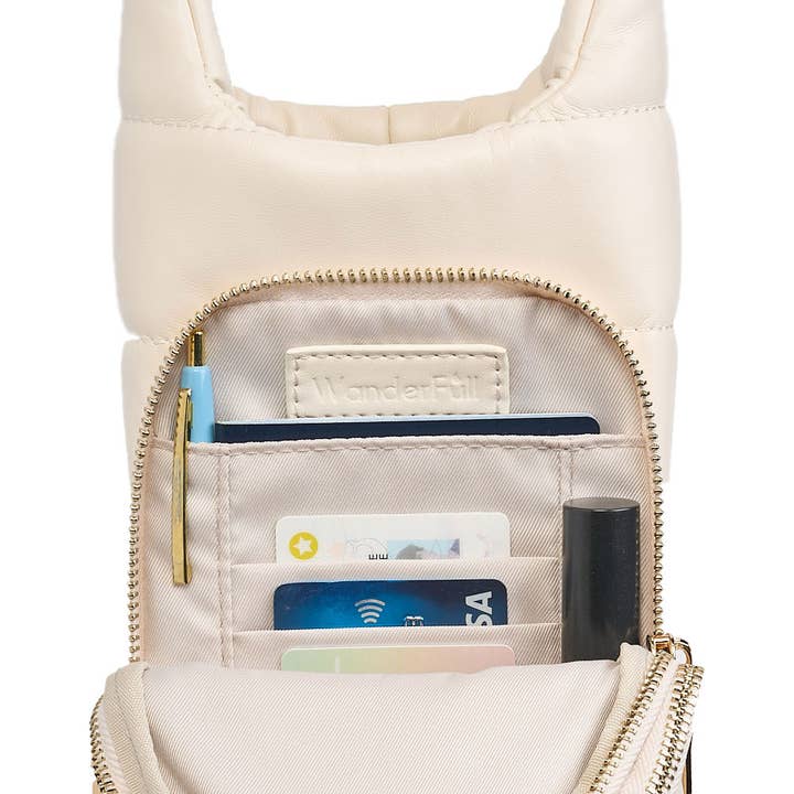 WanderFull - Wholesale Crossbody Bag - Women's - Ivory Vegan Leather HydroBag® with Strap Bundle2