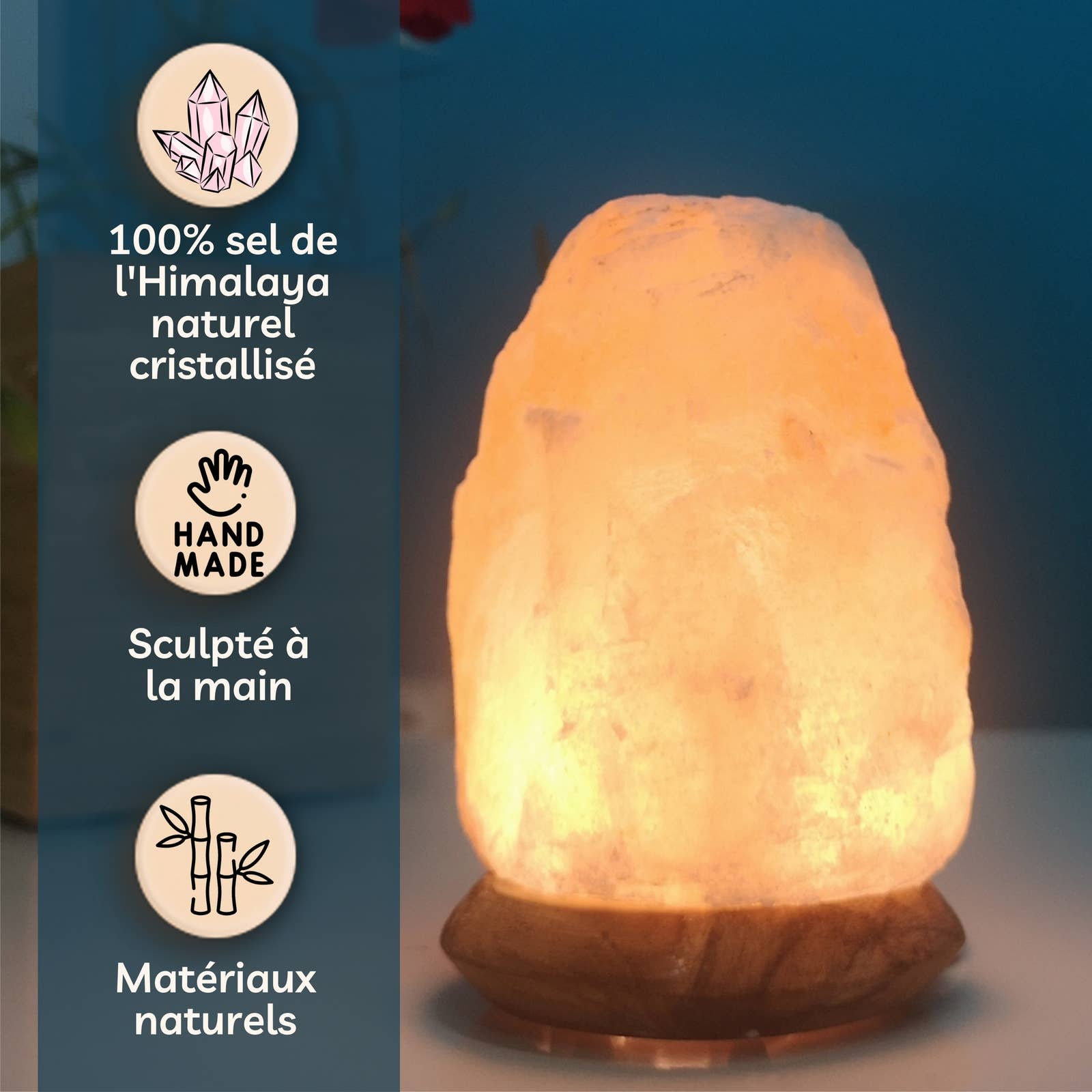 Zen'Arôme - Wholesale Salt Lamp - Himalayan Salt Lamp with USB Plug and LED Lighting3
