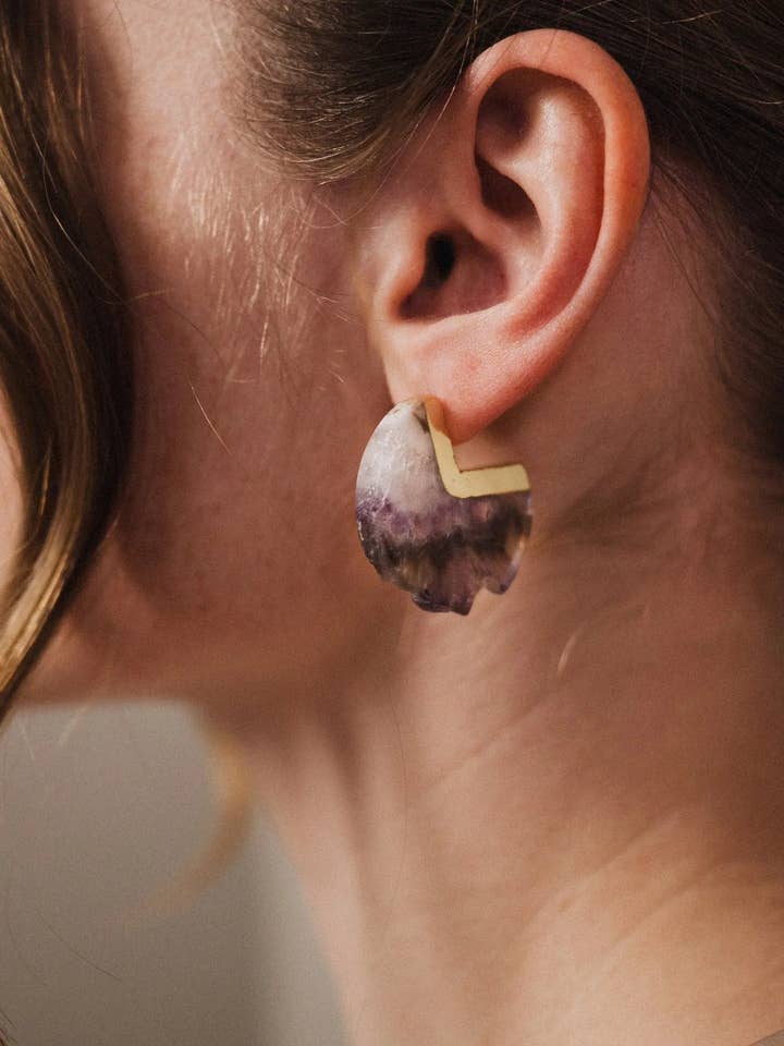 Pendientes de amatista, pendientes de piedras preciosas for wholesale by PHOEBE´S