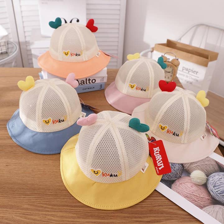 Sombrero de pescador veraniego para niños con diseño colorido de amor para venta al por mayor de KiddieKickz