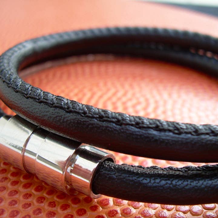 Urban Survival Gear USA - Wholesale Jewelry - Men's - Mens Leather Bracelet,Premium Stitched Nappa Leather,Fathers Day, Groom, Stainless Steel Magnetic Clasp, Mens Jewelry, Leather Bracelet2