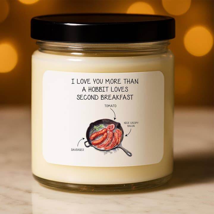 Funny Second Breakfast Valentine Candle For Partner for wholesale by VenusArtsShop